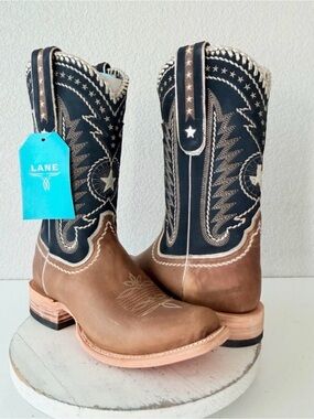 Lane Rustic Brown & Black Western Leather Boots for Men